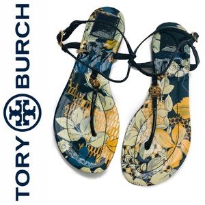 Floral Patent Leather Tory Burch Sandals Sz 8